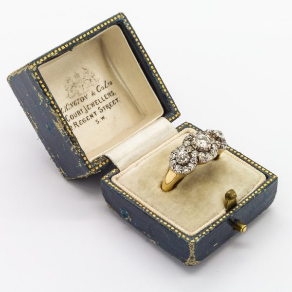Antique Victorian Triple Cluster Diamond Ring