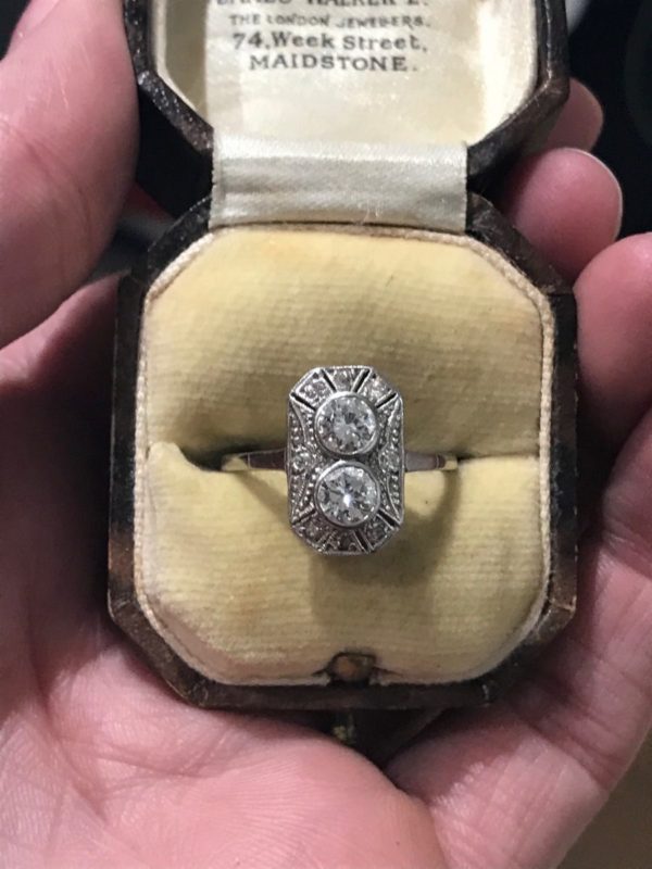 Art Deco edwardian diamond ring platinum 1920's antique
