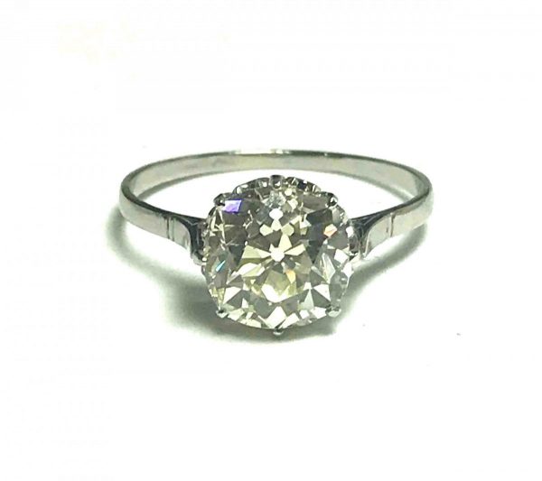 Old mine diamond cushion cut diamond over 2 carats 3 carats 2.90, antique engagement ring