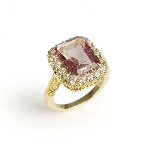 Pink topaz imperial fine jewels orange pink stone cluster ring