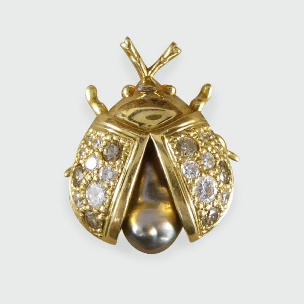 Diamond & Pearl Set Lady Bird Brooch
