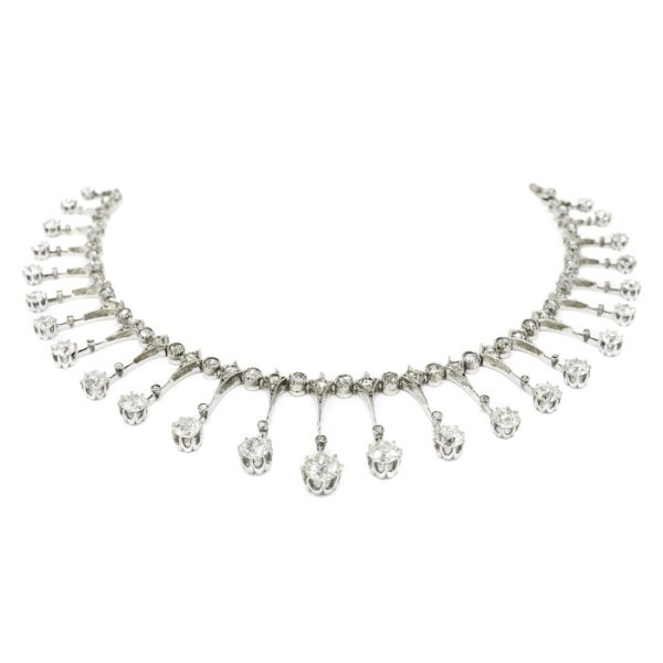 JD antique-diamond-fringe-necklace wedding day diamond necklace fine