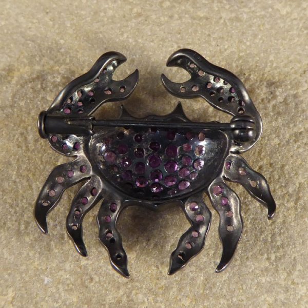 Pink Sapphire & Diamond Crab Pendant Brooch