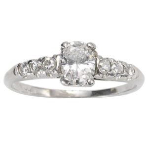 Vintage Diamond Platinum Engagement Ring