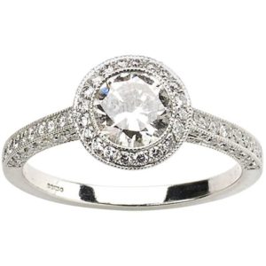 0.85 Carat Diamond Halo Engagement Ring