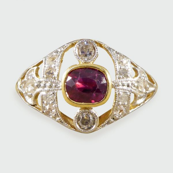 Antique Edwardian Ruby & Diamond Ring