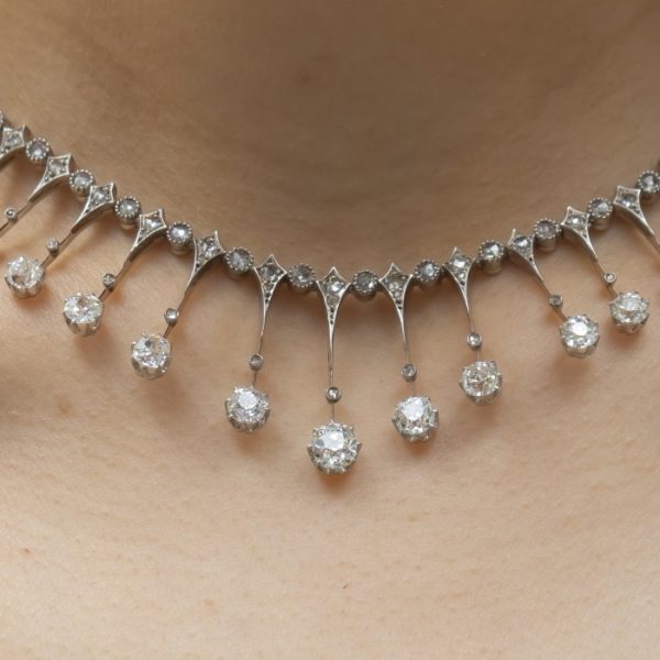 1900 antique-diamond-fringe-necklace antique jewellery London