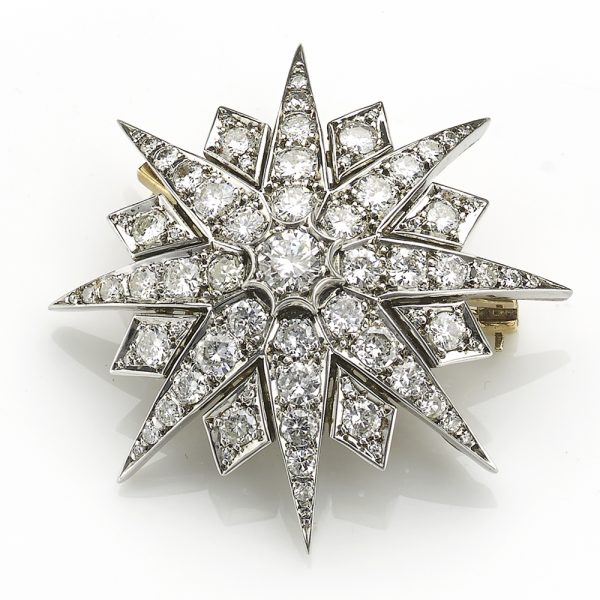 Antique Victorian Diamond Star Brooch Pendant