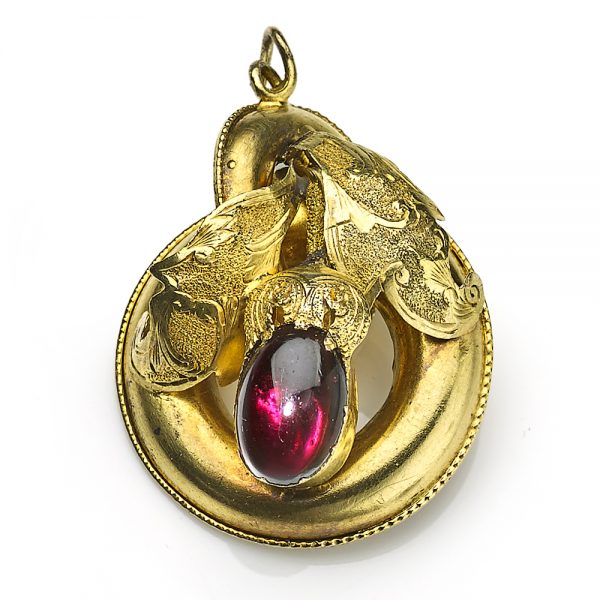Antique Victorian Garnet Gold Pendant