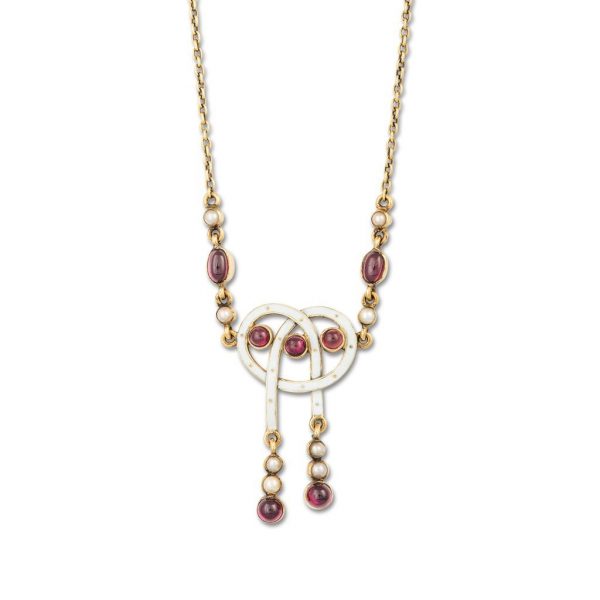 Jewellery Discovery - Antique Art Nouveau Cabochon Garnet, Pearl ...