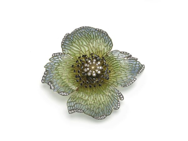 Moira Poppy Head Flower Brooch