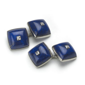 Vintage Lapis Lazuli & Diamond Cufflinks