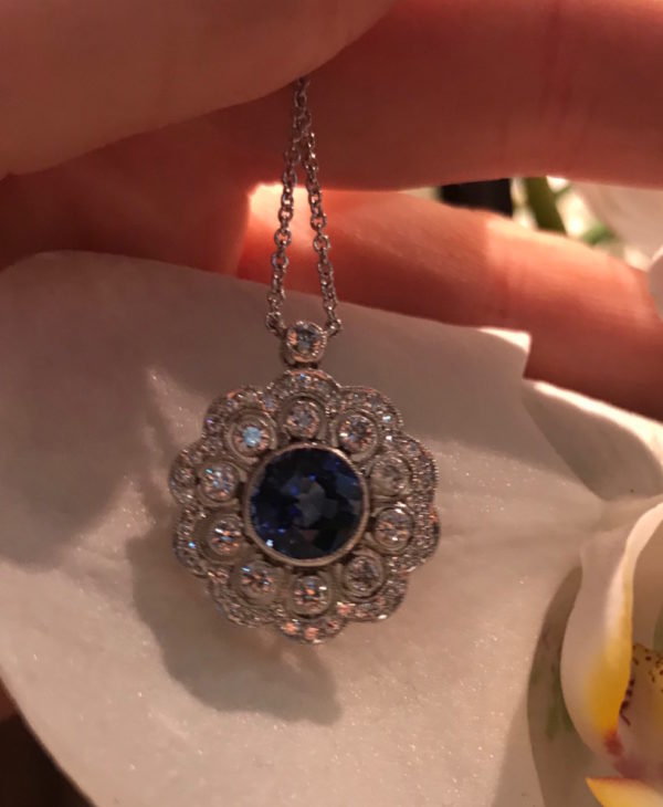 sapphire diamond pendant jewellery Discovery London