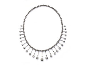 Antique French Diamond Fringe Tiara Necklace