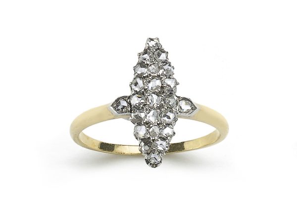 Antique Victorian Diamond Navette Ring