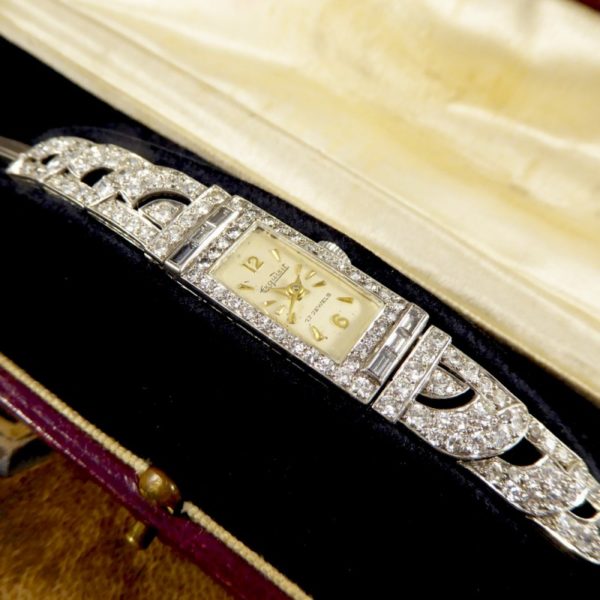 Antique Art Deco Diamond Platinum Exquisite Watch