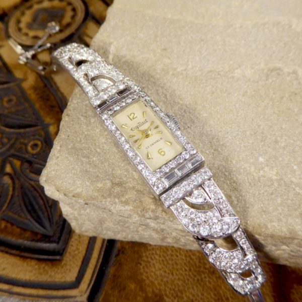 Antique Art Deco Diamond Platinum Exquisite Watch