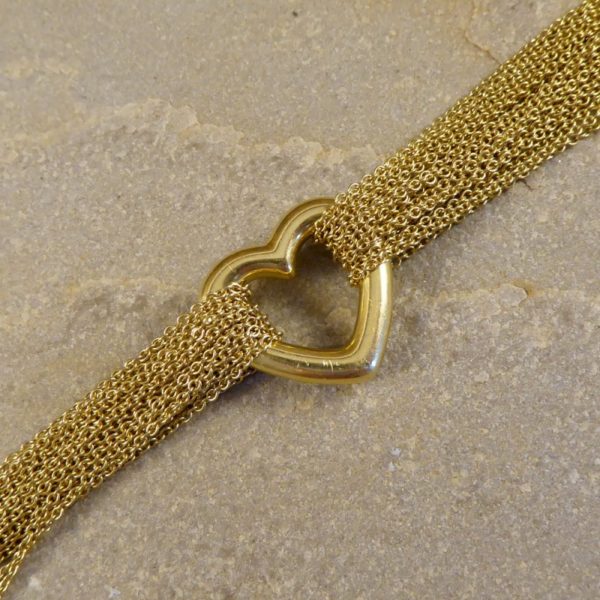 Tiffany & Co. 18ct Yellow Gold Love Heart Strand Toggle Bracelet