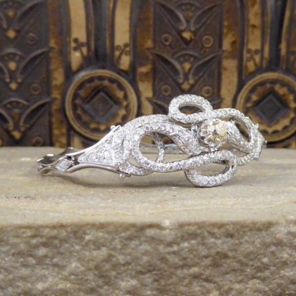 Contemporary Diamond Set Double Snake Bracelet