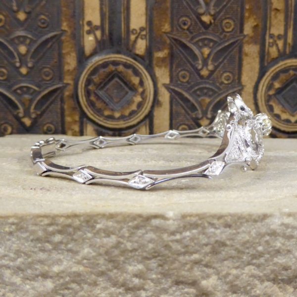 Contemporary Diamond Set Double Snake Bracelet
