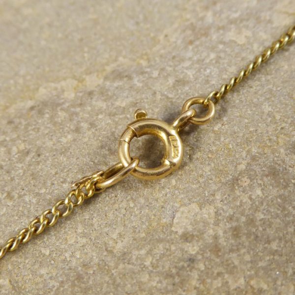 Antique Edwardian Long Gold Black Opal Necklace