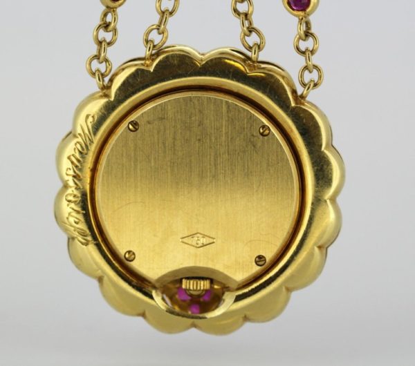 Moussaieff Diamond and Ruby Necklace Pendant Watch