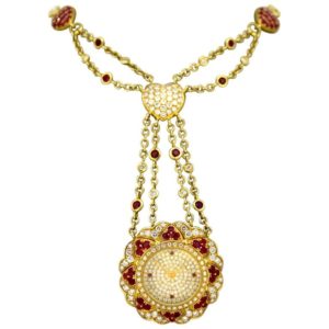 Moussaieff Diamond and Ruby Necklace Pendant Watch