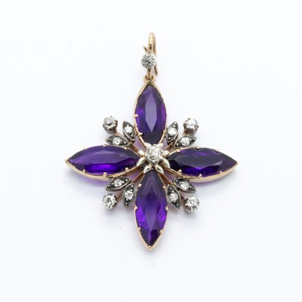 Antique Victorian Amethyst and Diamond Necklace