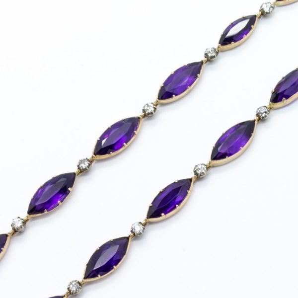 Antique Victorian Amethyst and Diamond Necklace