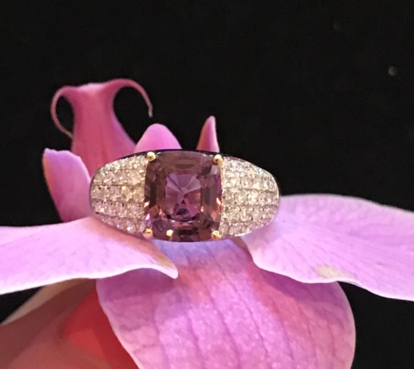 pink purple spinel ring