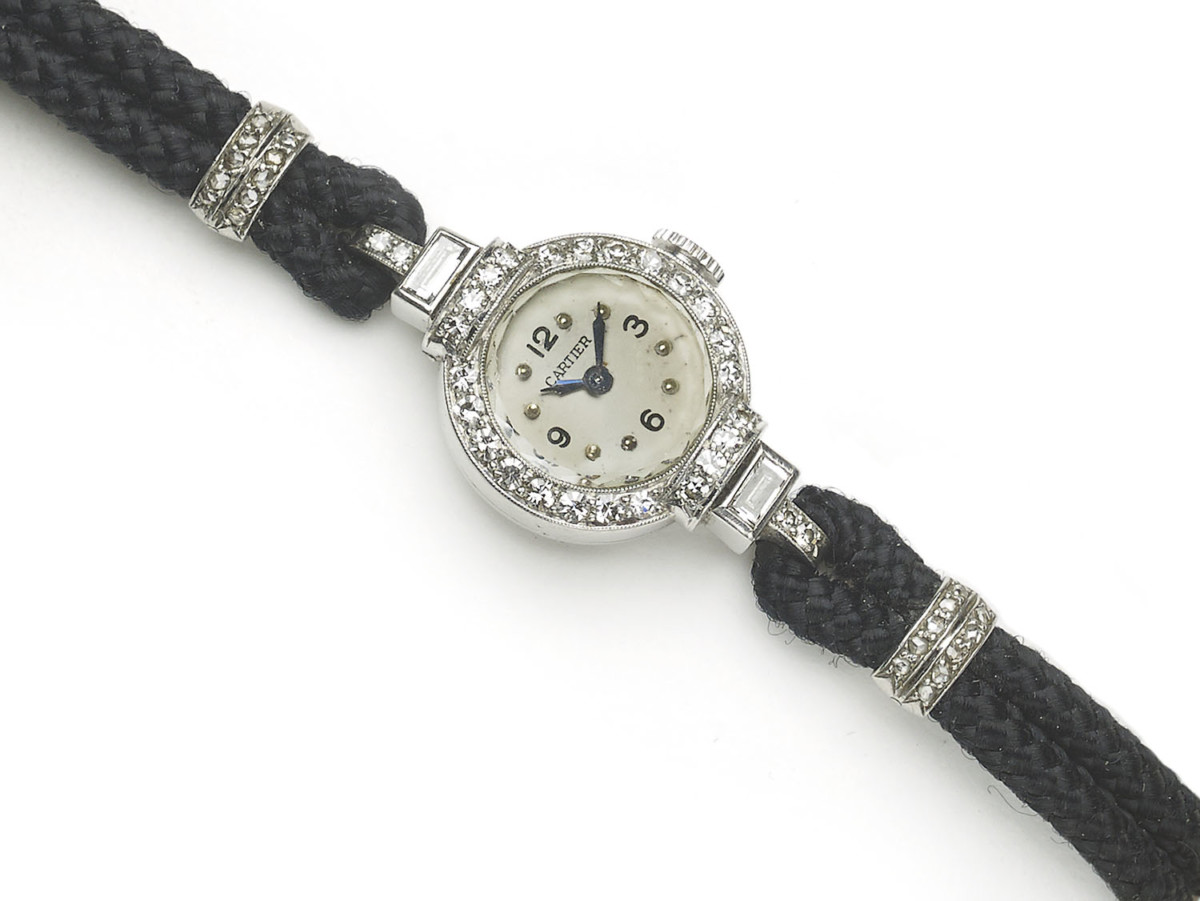 cartier platinum diamond watch