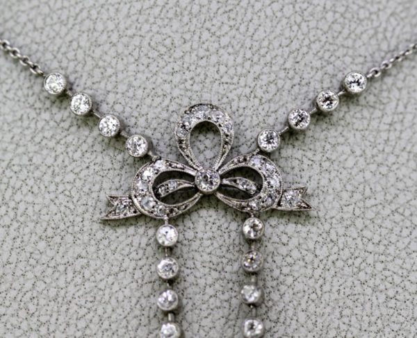 Antique Art Deco Jade and Diamond Necklace