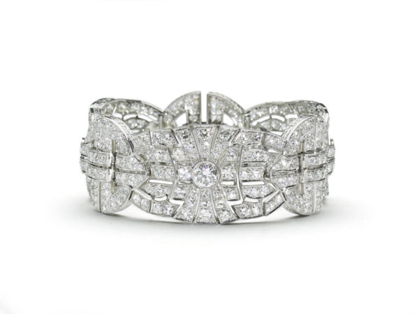 Art Deco Diamond Panel Platinum Bracelet ART DECO jewellery London Jewellery Discovery