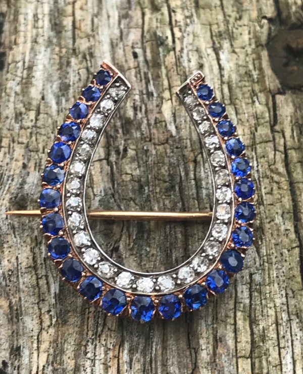 antique brooch sapphire diamond