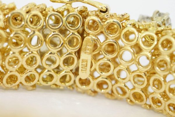 Vintage Italian Diamond Set Gold Bracelet