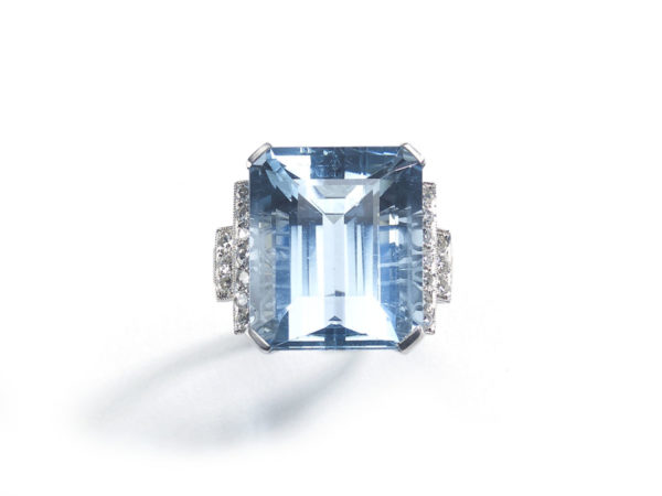 Aquamarine and Diamond Ring, 25 carats