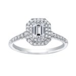 A beautiful diamond double halo engagement ring w