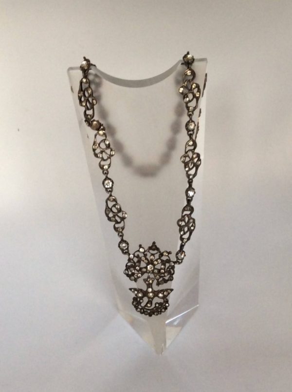 Rare Antique Georgian Silver Paste Choker Necklace