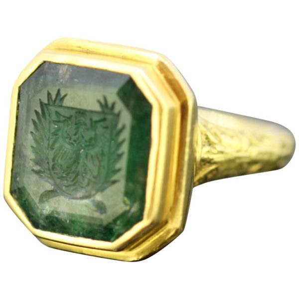 Antique Georgian Gents Emerald Ring