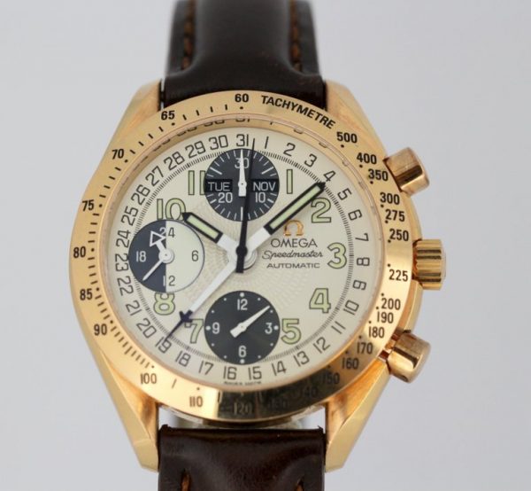 Vintage Omega Speedmaster Triple Date Chronograph Automatic Wristwatch