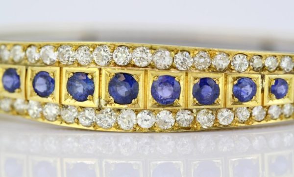 Antique Art Deco Sapphire and Diamond Bangle
