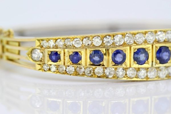 Antique Art Deco Sapphire and Diamond Bangle