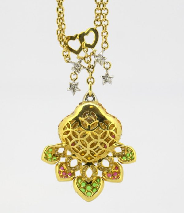 Vintage 18ct Yellow Gold Heart Pendant Necklace