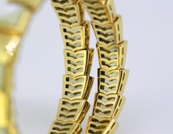 Bvlgari Serpenti Mother of pearl Yellow Gold Wrap Snake Bracelet