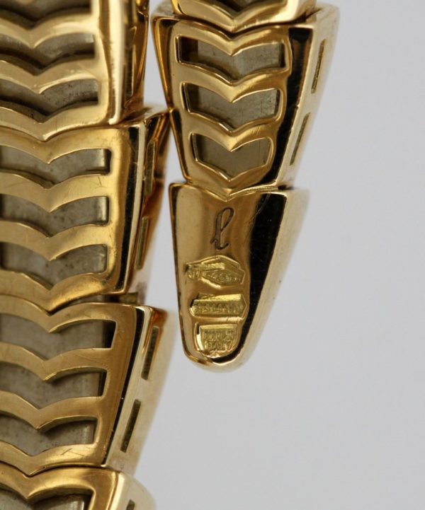Bvlgari Serpenti Mother of pearl Yellow Gold Wrap Snake Bracelet