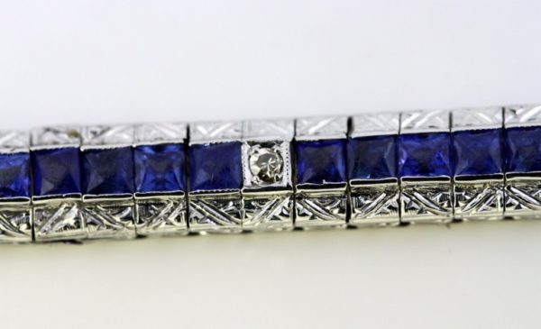 Antique Art Deco Sapphire and Diamond Bracelet