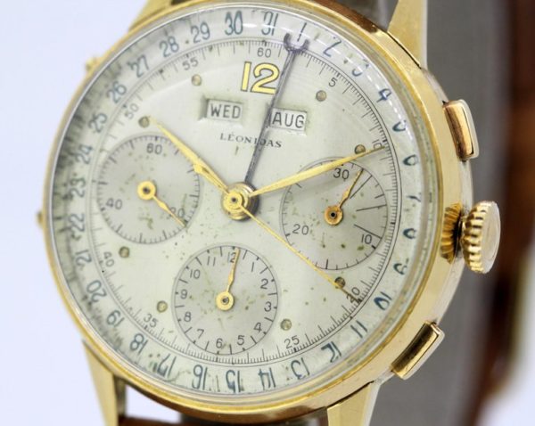 Vintage Leonidas Triple Calendar Chronograph Wristwatch