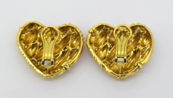 Vintage Tiffany and Co. 18ct Yellow Gold Heart Earrings