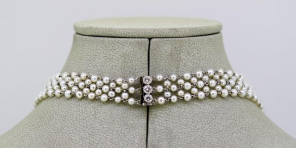 Antique Art Deco Freshwater Pearl and Diamond Necklace - Jewellery ...