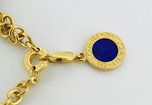Vintage Bulgari Onyx and Lapis Lazuli Charm Bracelet